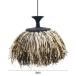 ΦΩΤΙΣΤΙΚΟ ΟΡΟΦΗΣ ORDEM HM4716 ΚΑΠΕΛΟ ΙΝΕΣ SISAL & ΜΠΑΝΑΝΑΣ-ΜΑΥΡΟ & ΦΥΣΙΚΟ Φ60εκ