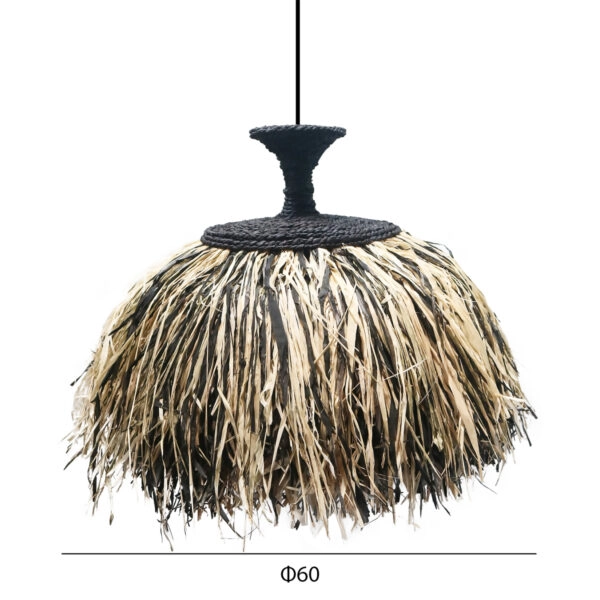 ΦΩΤΙΣΤΙΚΟ ΟΡΟΦΗΣ ORDEM HM4716 ΚΑΠΕΛΟ ΙΝΕΣ SISAL & ΜΠΑΝΑΝΑΣ-ΜΑΥΡΟ & ΦΥΣΙΚΟ Φ60εκ