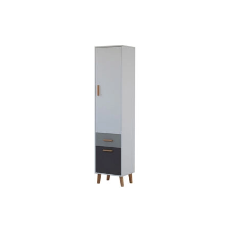 Ραφιέρα Timmy 2D1S Λευκό-Γραφίτη-Γκρι 46.8x36x199cm