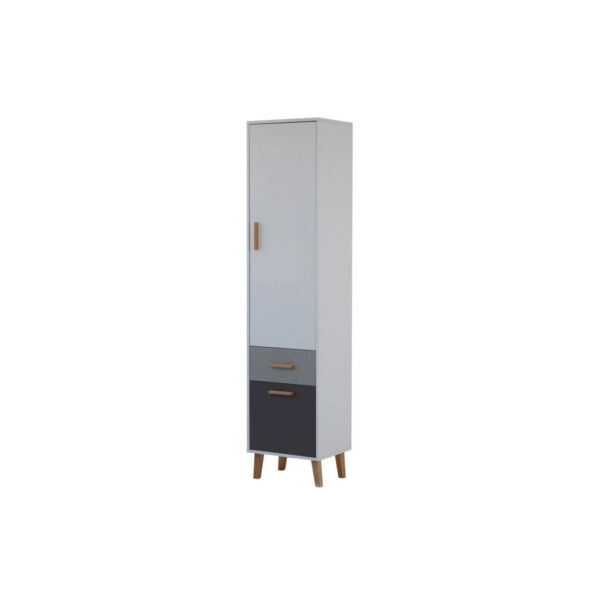 Ραφιέρα Timmy 2D1S Λευκό-Γραφίτη-Γκρι 46.8x36x199cm