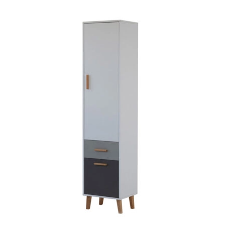 Ραφιέρα Timmy 2D1S Λευκό-Γραφίτη-Γκρι 46.8x36x199cm