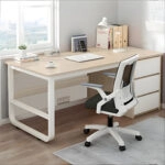 Γραφείο  MERGELLUS Sonoma/Λευκό MDF/Μέταλλο 120x50x74cm