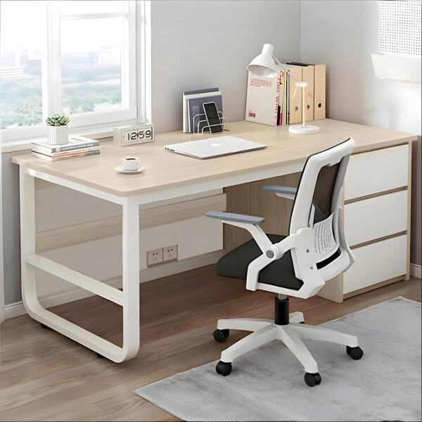Γραφείο  MERGELLUS Sonoma/Λευκό MDF/Μέταλλο 120x50x74cm