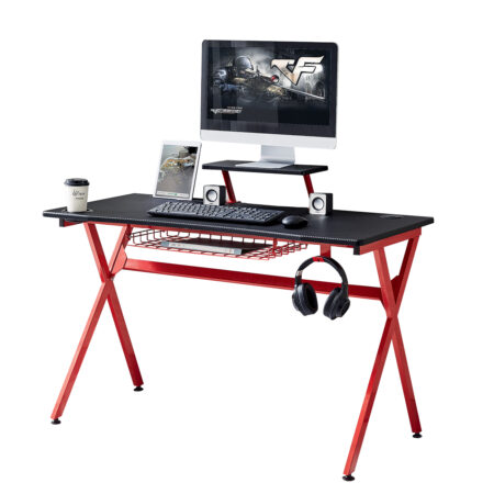 Γραφείο Υπολογιστή ROCKER Μαύρο/Κόκκινο 120x60.5x90cm