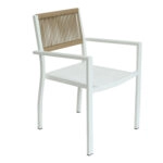 Πολυθρόνα Κήπου ArteLibre HORUS Λευκό/Καφέ Αλουμίνιο/Rattan 56x58x83cm