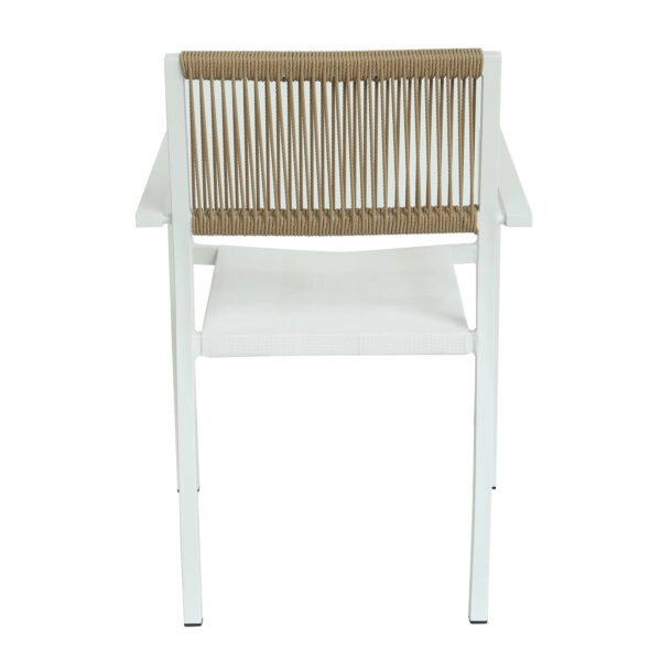 Πολυθρόνα Κήπου ArteLibre HORUS Λευκό/Καφέ Αλουμίνιο/Rattan 56x58x83cm