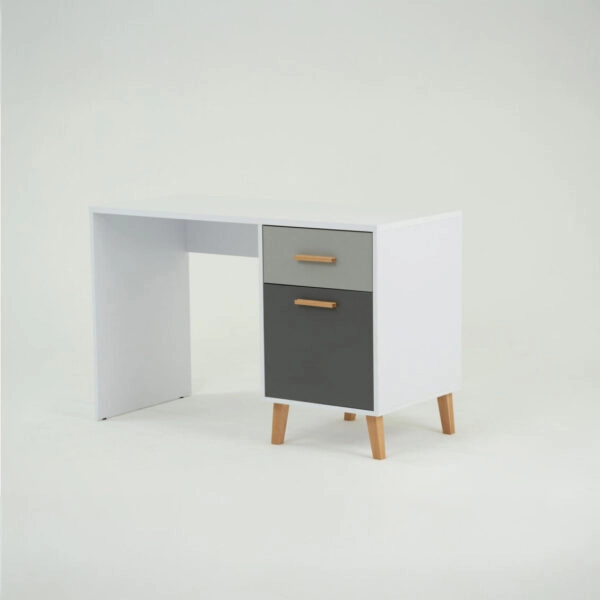 Γραφείο Timmy Λευκό-Γραφίτη-Γκρι 120x53.7x77cm