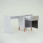 Γραφείο Timmy Λευκό-Γραφίτη-Γκρι 120x53.7x77cm