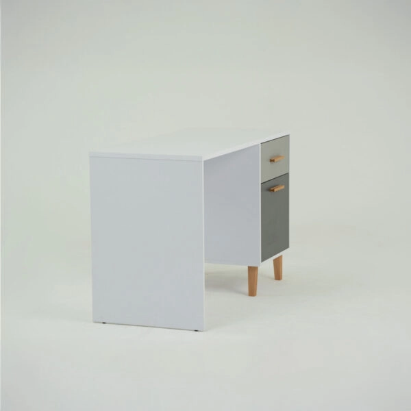 Γραφείο Timmy Λευκό-Γραφίτη-Γκρι 120x53.7x77cm