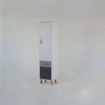 Ραφιέρα Timmy 2D1S Λευκό-Γραφίτη-Γκρι 46.8x36x199cm