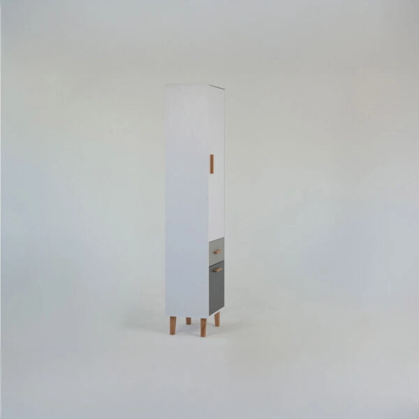Ραφιέρα Timmy 2D1S Λευκό-Γραφίτη-Γκρι 46.8x36x199cm
