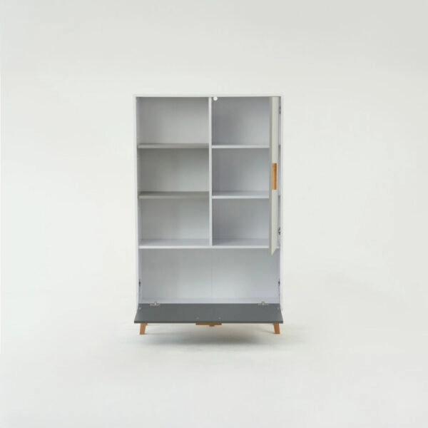 Ραφιέρα Timmy Λευκό-Γραφίτη-Γκρι 90x36x147cm
