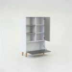 Ραφιέρα Timmy Λευκό-Γραφίτη-Γκρι 90x36x147cm