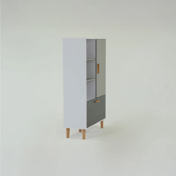 Ραφιέρα Timmy Λευκό-Γραφίτη-Γκρι 90x36x147cm