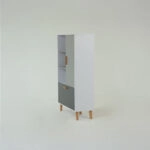 Ραφιέρα Timmy Λευκό-Γραφίτη-Γκρι 90x36x147cm