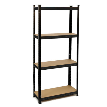 Ράφια μαύρο μέταλλο/MDF 75x30x173cm