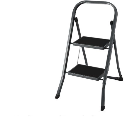 Σκαμπό ArteLibre EasyClimb Ατσάλι Μαύρο/Ασημί 46.5x54x81cm 2Τμχ