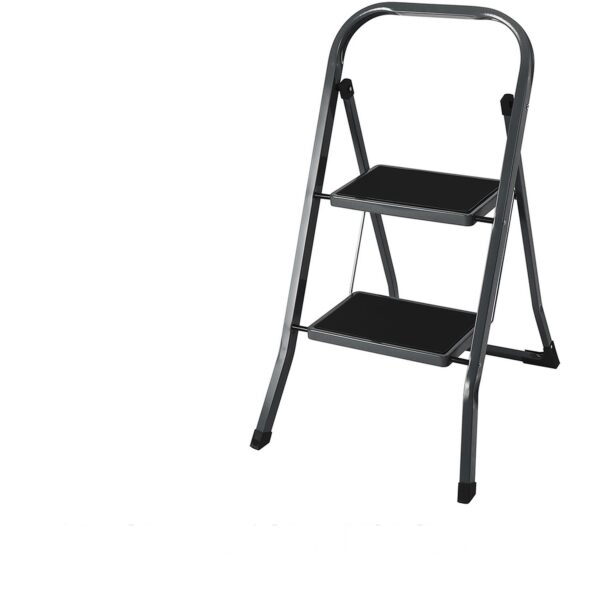 Σκαμπό ArteLibre EasyClimb Ατσάλι Μαύρο/Ασημί 46.5x54x81cm 2Τμχ