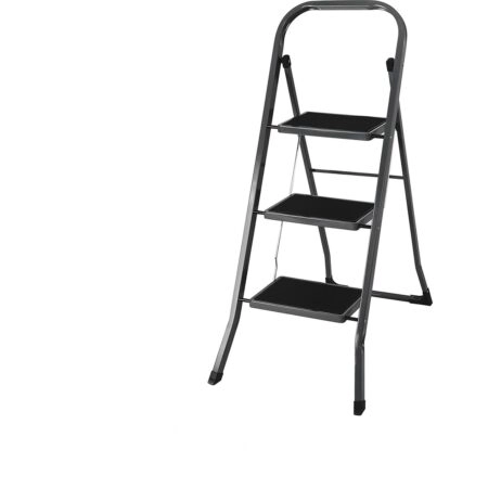 Σκαμπό EasyClimb ArteLibre Μαύρο/Χάλυβας 46.5x73.5x116cm 3 Σκαλοπάτια