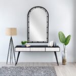Artekko Dia Μαύρος Μεταλλικός Καθρέπτης Τοίχου (50x3.5x90)cm