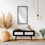 Artekko Dia Μαύρος Μεταλλικός Καθρέπτης Τοίχου (60x3x110)cm