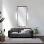 Artekko Dia Μαύρος Μεταλλικός Καθρέπτης Τοίχου (75x3x160)cm