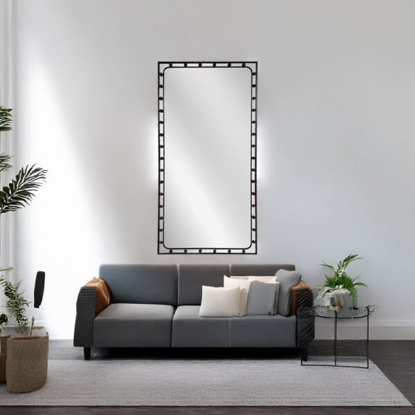 Artekko Dia Μαύρος Μεταλλικός Καθρέπτης Τοίχου (75x3x160)cm