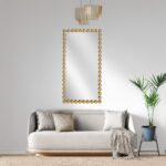 Artekko Dia Χρυσός Μεταλλικός Καθρέπτης Τοίχου (70x4.5x130)cm