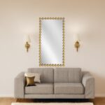 Artekko Dia Χρυσός Μεταλλικός Καθρέπτης Τοίχου (70x4.5x130)cm