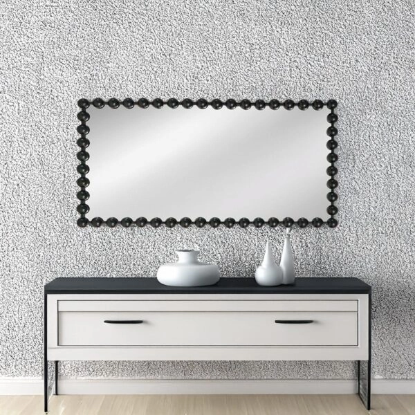 Artekko Dia Μαύρος Μεταλλικός Καθρέπτης Τοίχου (70x4.5x130)cm