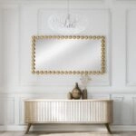 Artekko Dia Χρυσός Μεταλλικός Καθρέπτης Τοίχου (70x4.5x130)cm