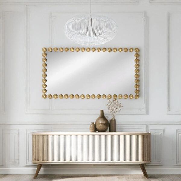 Artekko Dia Χρυσός Μεταλλικός Καθρέπτης Τοίχου (70x4.5x130)cm