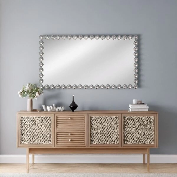 Artekko Dia Ασημί Μεταλλικός Καθρέπτης Τοίχου (70x4.5x130)cm