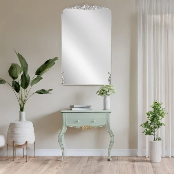 Artekko Dia Ασημί Μεταλλικός Καθρέπτης Τοίχου (58x3.5x92.5)cm