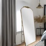 Artekko Dia Χρυσός Μεταλλικός Καθρέπτης Δαπέδου και Τοίχου (72.5x4.5x181)cm