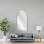 Artekko Dia Χρυσός Μεταλλικός Καθρέπτης Τοίχου (70x2.5x130)cm