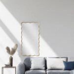 Artekko Dia Χρυσός Μεταλλικός Καθρέπτης Τοίχου (70x2.5x130)cm
