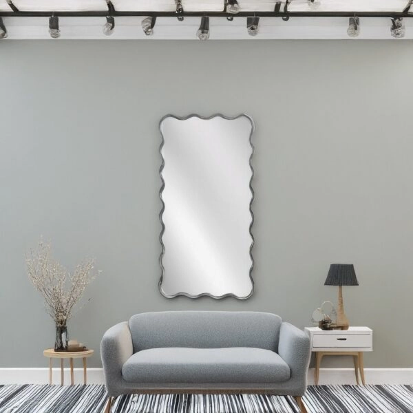 Artekko Dia Ασημί Μεταλλικός Καθρέπτης Τοίχου (70x2.5x130)cm