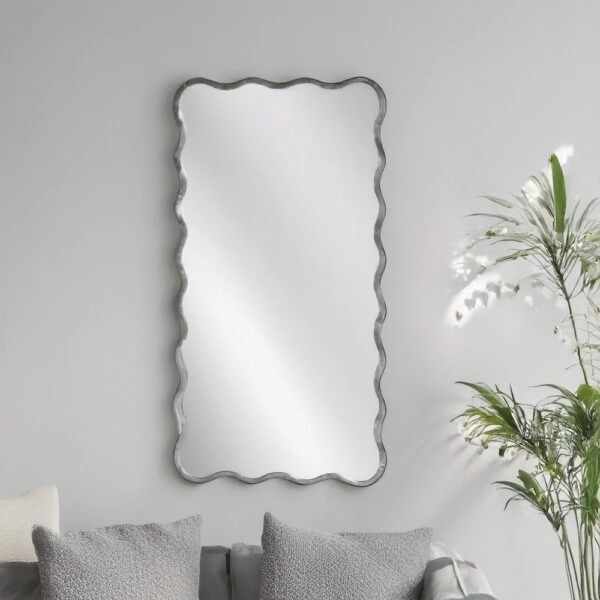 Artekko Dia Ασημί Μεταλλικός Καθρέπτης Τοίχου (75x2.5x160)cm