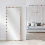 Artekko Dia Χρυσός Μεταλλικός Καθρέπτης Τοίχου (80x2.5x180)cm