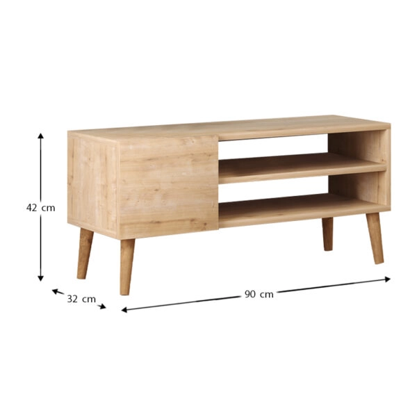 Έπιπλο τηλεόρασης Porto  από μελαμίνη χρώμα oak 90x32x42εκ.