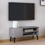 Έπιπλο τηλεόρασης Porto Megapap χρώμα γκρι ρετρό 90x32x42εκ.