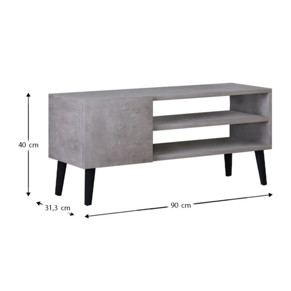 Έπιπλο τηλεόρασης Porto Megapap χρώμα γκρι ρετρό 90x32x42εκ.