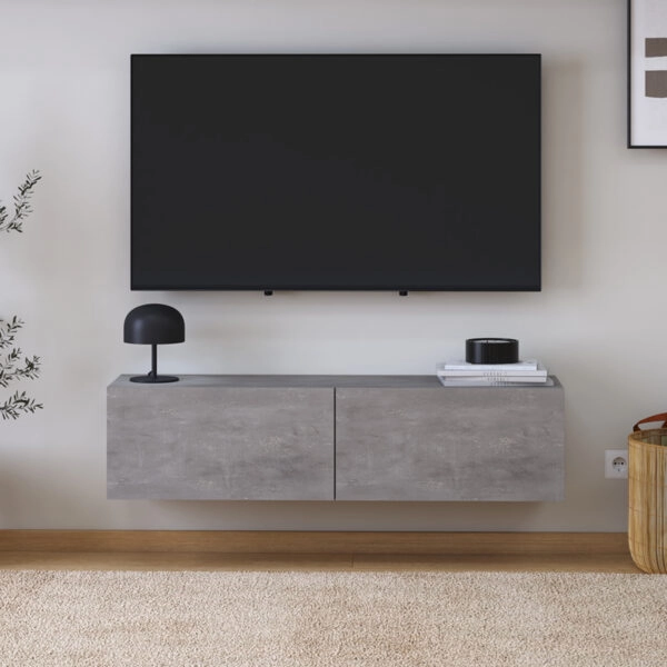 Έπιπλο τηλεόρασης επιτοίχιο Palm Megapap χρώμα γκρι ρετρό 120x32x30εκ.
