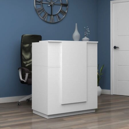 Γραφείο reception Gemini Megapap χρώμα λευκό 90x50x110εκ.