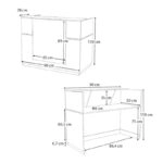 Γραφείο reception Gemini Megapap χρώμα λευκό 90x50x110εκ.