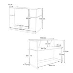Γραφείο reception Gemini Megapap χρώμα φυσικό οξιάς - ανθρακί 100x70x110εκ.