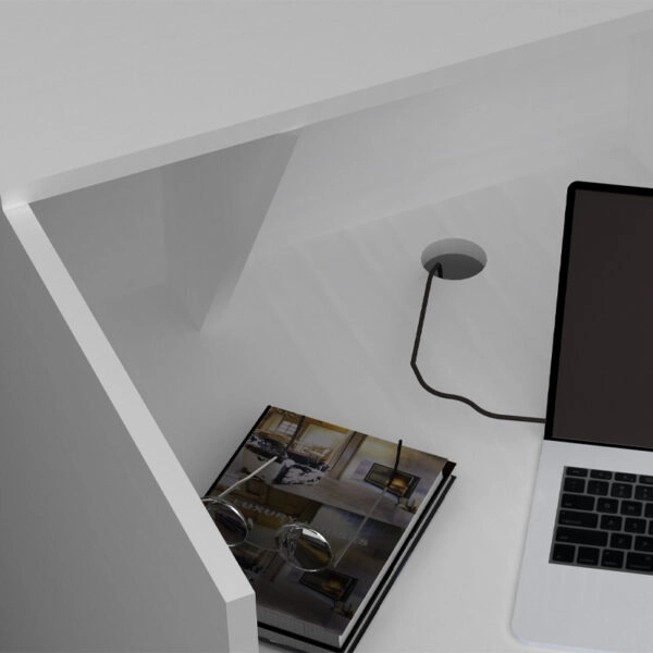 Γραφείο reception Gemini Megapap χρώμα λευκό 100x70x110εκ.