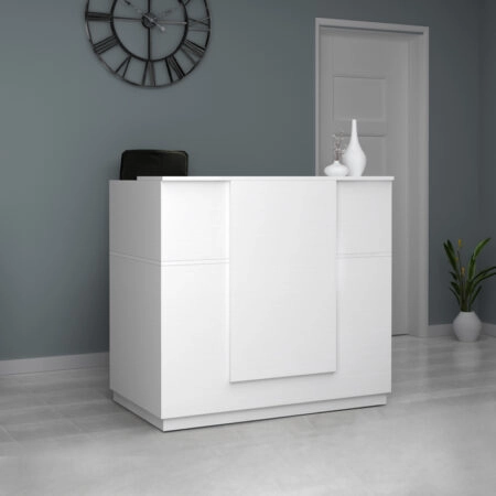 Γραφείο reception Gemini Megapap χρώμα λευκό 120x70x110εκ.