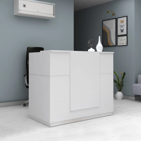 Γραφείο reception Gemini Megapap χρώμα λευκό 150x70x110εκ.